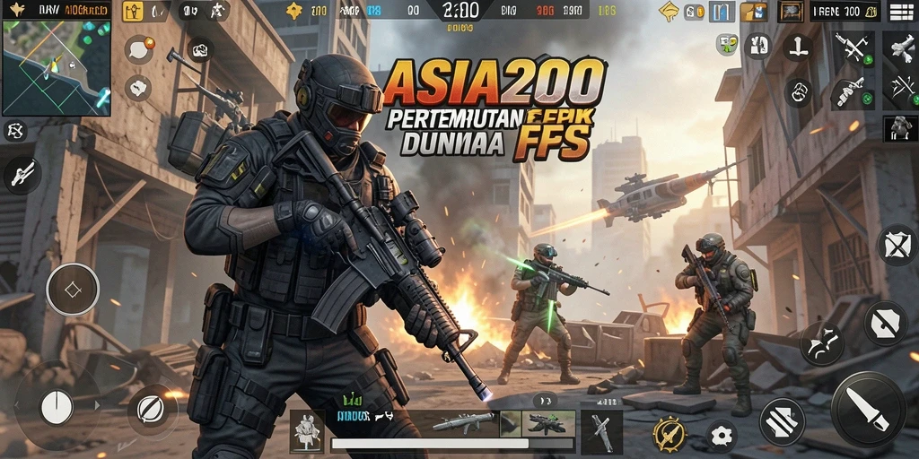 Gameplay intens dalam pertempuran FPS ASIA200.