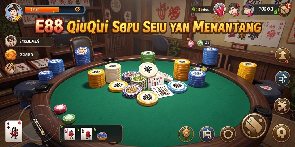 Screenshot utama E88 menampilkan atmosfer seru permainan QiuQiu.