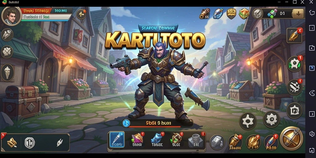 Tampilan utama KARTUTOTO dengan aksi pertempuran strategi.