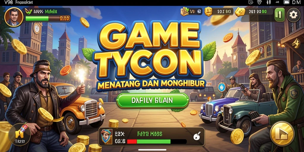 Tampilan menarik dari gameplay Tycoon di V98.