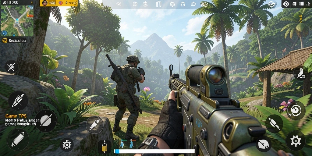 Tangkapan layar utama X88 menampilkan aksi gameplay TPS yang mendebarkan.