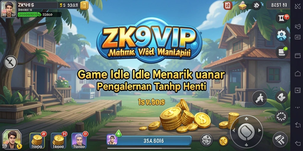 Screenshot utama ZK9VIP menampilkan gameplay Idle yang mengasyikkan.