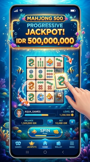 Tampilan antarmuka aplikasi mahjong500 yang intuitif.